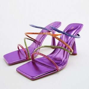 ZARA- RHINESTONE HEELED SANDALS